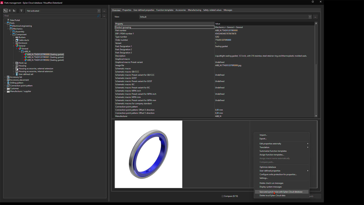 Synchronise local parts data with the cloud
