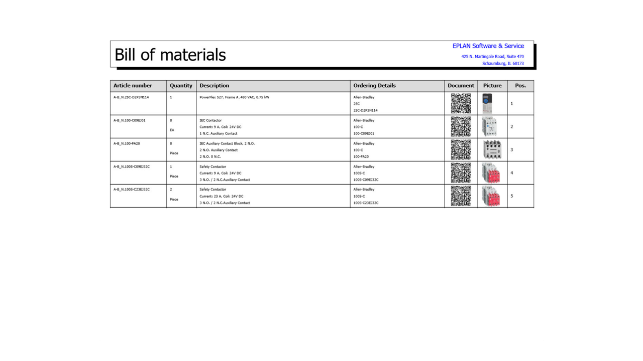 Bill of material automatically derived from electrical schematic
