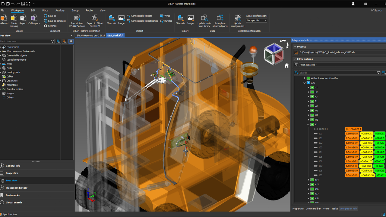 Wire harness designing in 3D