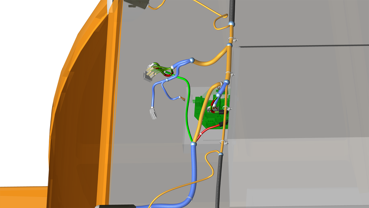 Wire harness in a forklift