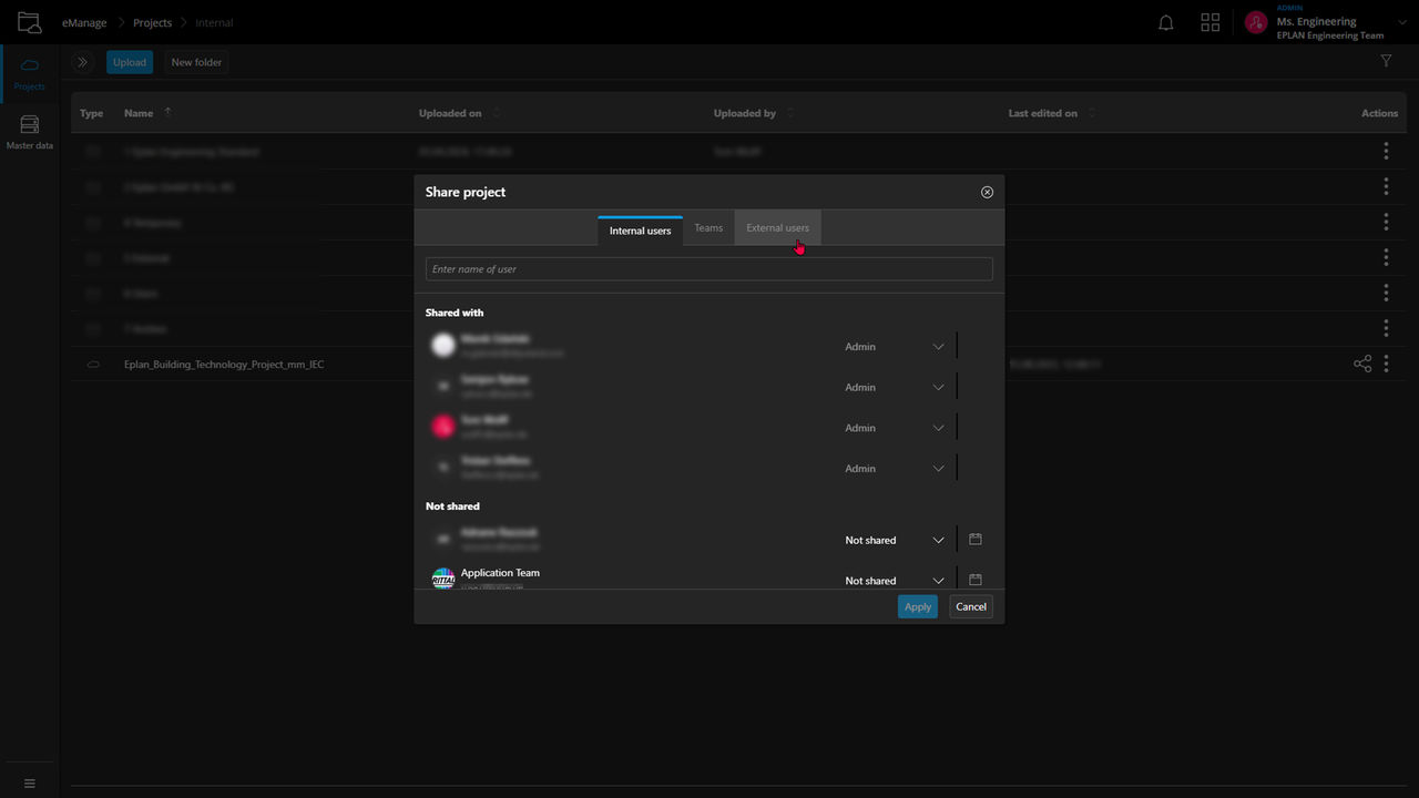 共享 – 与其他用户或团队