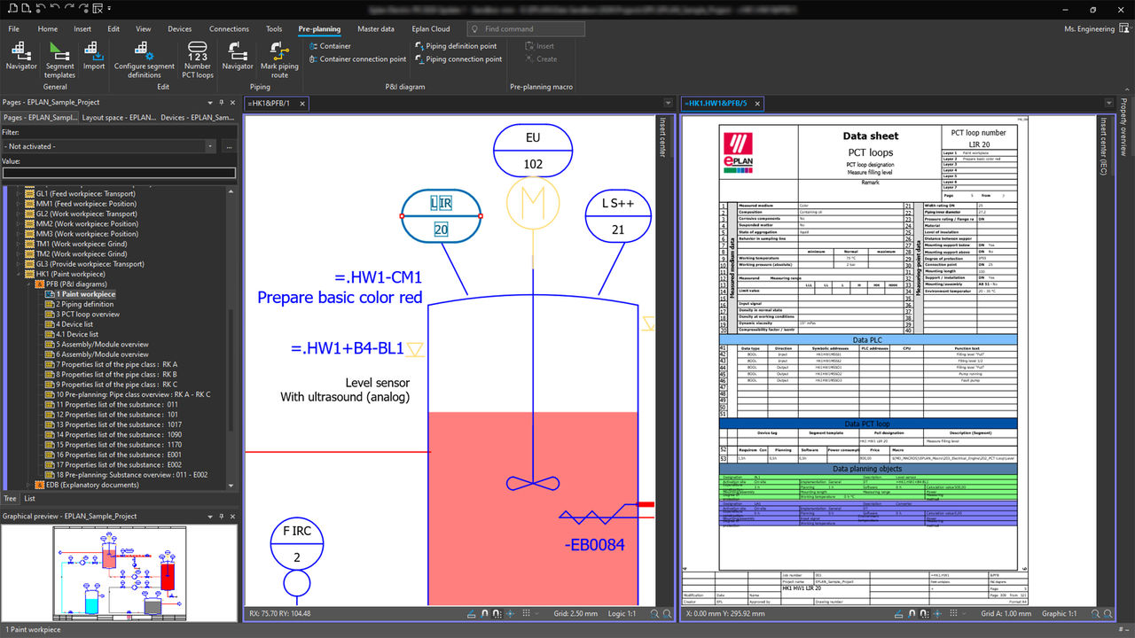 Eplan Preplanning：数据表